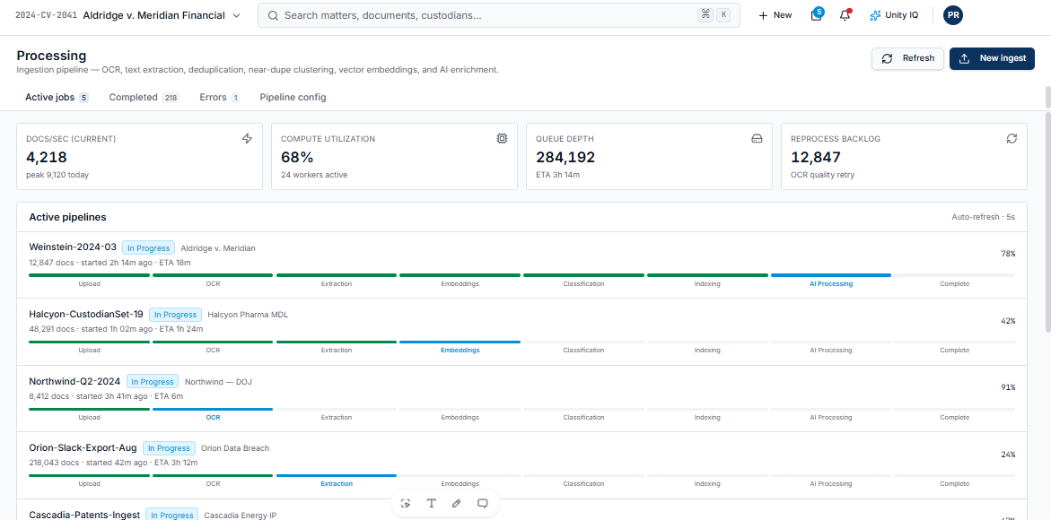 LegalIQ ingestion and processing pipeline