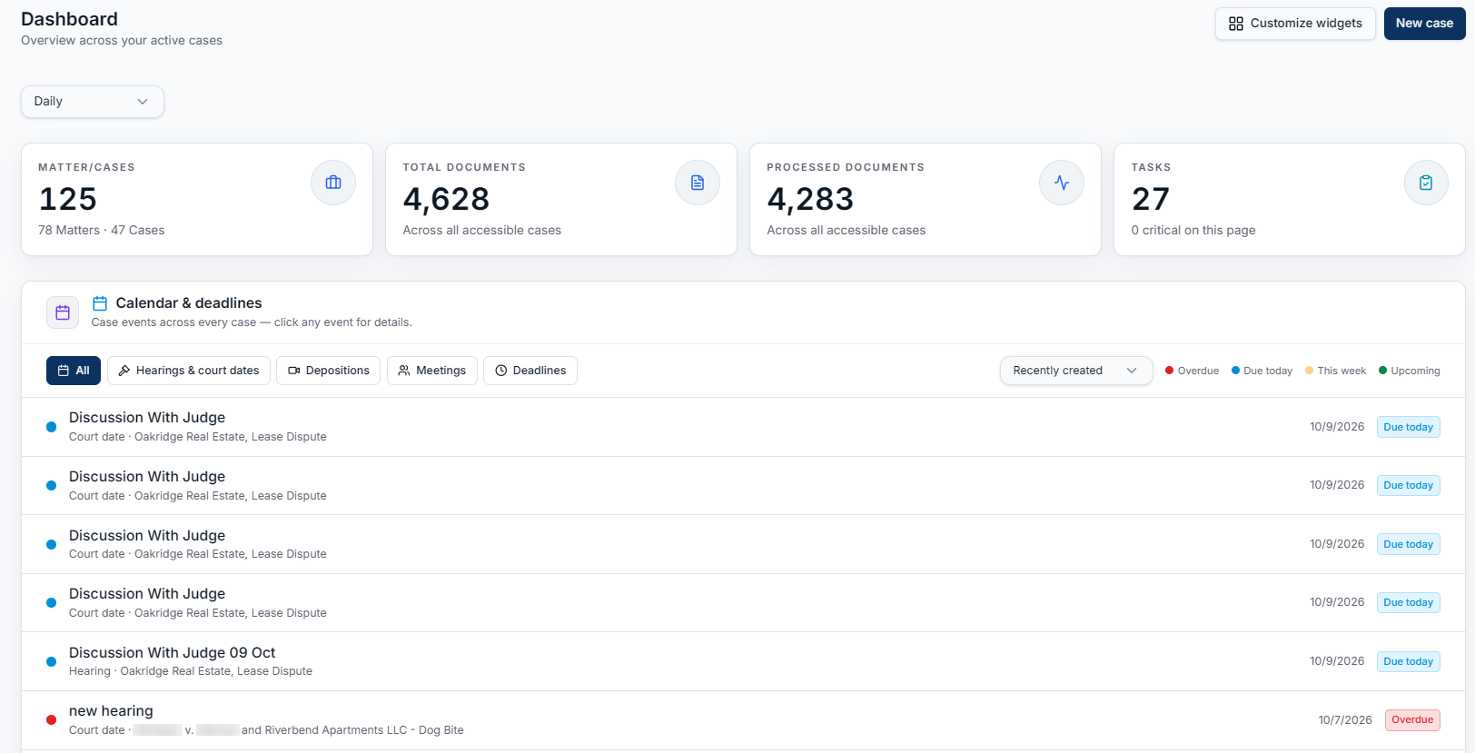 LegalIQ dashboard preview