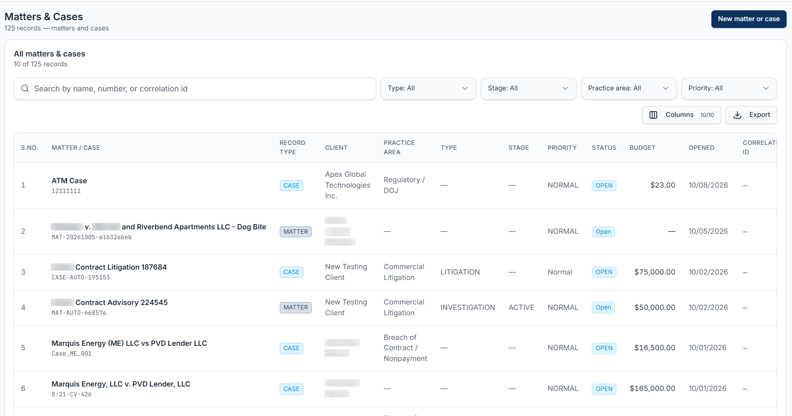 LegalIQ centralized case management workspace